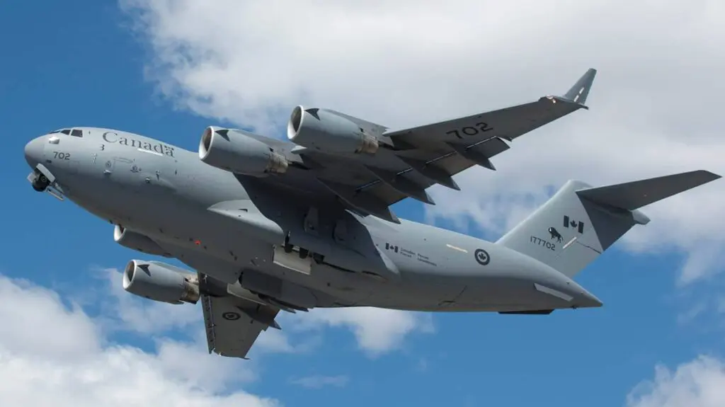 An image of a Canadian Air Forces CC-177 Globemaster III cargo plane